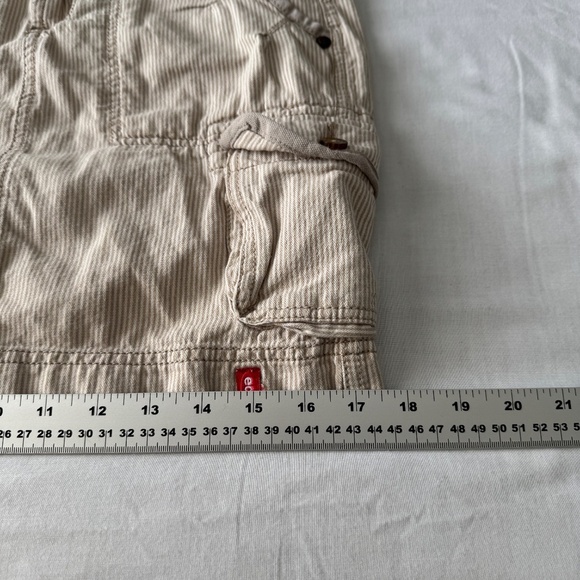 EDC by Esprit Women's 6 Striped Cargo Mini Skirt Cream/Beige Pockets Festival - Picture 11 of 12